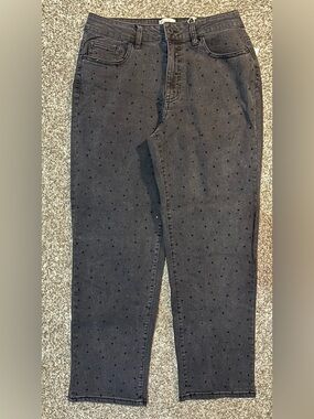 NWT: Camila Coelho Straight Ankle Rhinestone Studded High Rise Jeans! Size 8.